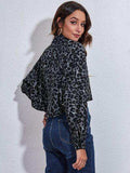 Leopard Button Up Collared Neck Cropped Jacket - Trendsi - Flyclothing LLC