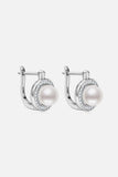 Moissanite Pearl 925 Sterling Silver Earrings - Trendsi - Flyclothing LLC