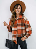 Plaid Button-Down Jacket - Trendsi - Flyclothing LLC
