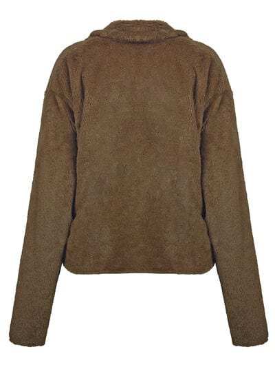 Plush Open Front Dropped Shoulder Jacket - Trendsi - Flyclothing LLC