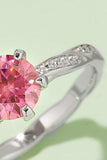 1 Carat Moissanite Contrast 925 Sterling Silver Ring - Trendsi - Flyclothing LLC