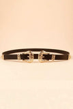 Double Buckle PU Leather Belt - Trendsi - Flyclothing LLC