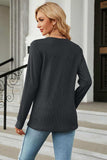 V-Neck Long Sleeve Blouse - Trendsi - Flyclothing LLC