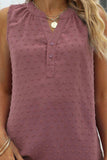 Swiss Dot Notched Neck Tank - Trendsi - Flyclothing LLC