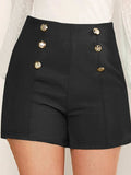 Decorative Button High Waist Shorts - Trendsi - Flyclothing LLC