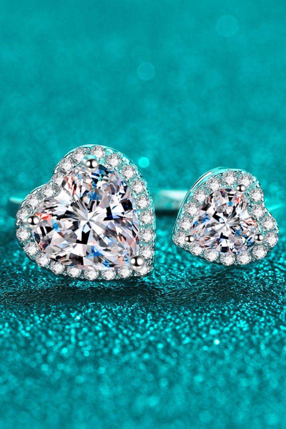 Heart-Shape Moissanite Open Ring - Trendsi - Flyclothing LLC