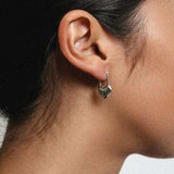 Stainless Steel Heart Lock Drop Earrings - Trendsi - Flyclothing LLC