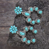 Artificial Turquoise Alloy Dangle Earrings - Trendsi - Flyclothing LLC