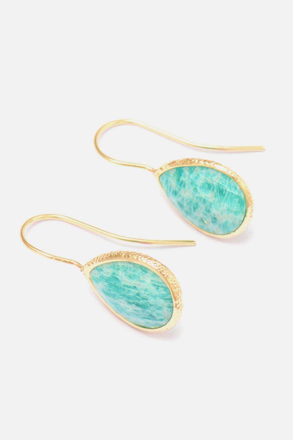 Handmade Natural Stone Teardrop Earrings - Trendsi - Flyclothing LLC