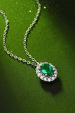 1.5 Carat Lab-Grown Emerald 925 Sterling Silver Necklace - Trendsi - Flyclothing LLC