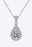 2 Carat Moissanite Teardrop Pendant 925 Sterling Silver Necklace - Trendsi - Flyclothing LLC