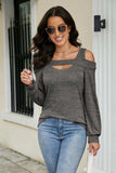 Cutout Cold-Shoulder Top - Trendsi - Flyclothing LLC