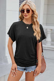 Round Neck Flutter Sleeve T-Shirt - Trendsi - Flyclothing LLC