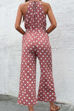 Polka Dot Grecian Wide Leg Jumpsuit - Trendsi - Flyclothing LLC