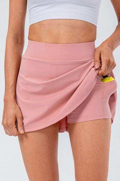 High Waist Pleated Active Skirt - Trendsi - Flyclothing LLC