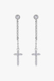 Moissanite 925 Sterling Silver Cross Earrings - Trendsi - Flyclothing LLC
