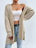 Open Front Dropped Shoulder Slit Cardigan - Trendsi - Flyclothing LLC