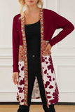 Printed Long Sleeve Open Front Outerwear - Trendsi - Flyclothing LLC