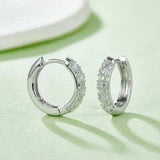 Moissanite 925 Sterling Silver Huggie Earrings - Trendsi - Flyclothing LLC