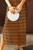 Striped Slit Sleeveless Maxi Dress - Trendsi - Flyclothing LLC