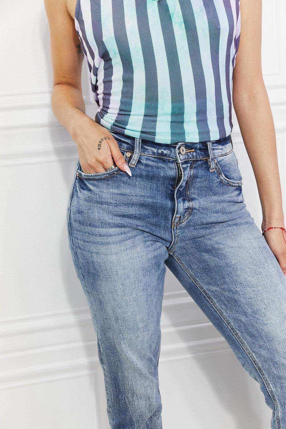 Kancan Full Size Amara High Rise Slim Straight Jeans - Trendsi - Flyclothing LLC