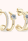 Moissanite 925 Sterling Silver C-Hoop Earrings - Trendsi - Flyclothing LLC