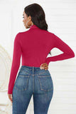 Turtleneck Long Sleeve Bodysuit - Trendsi - Flyclothing LLC