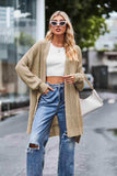 Open Front Dropped Shoulder Longline Cardigan - Trendsi - Flyclothing LLC