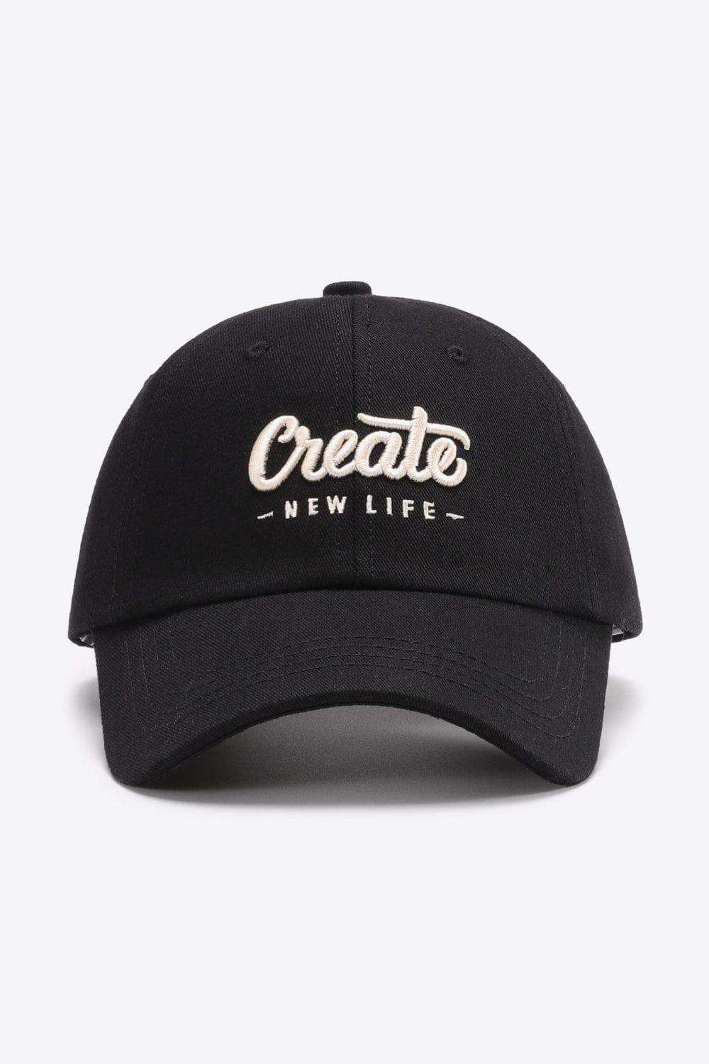 CREATE NEW LIFE Adjustable Cotton Baseball Cap - Trendsi - Flyclothing LLC