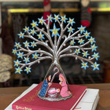 Haitian Metal Drum Tabletop Nativity with Shooting Blue Stars - Haitian Artisans - Flyclothing LLC