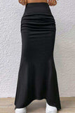 Ruched Maxi Trumpet Skirt - Trendsi - Flyclothing LLC