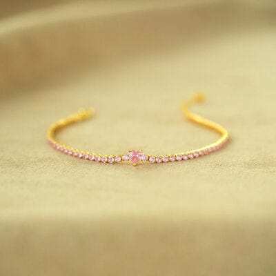 Heart Shape Inlaid Zircon 18K Gold-Plated Bracelet - Trendsi - Flyclothing LLC