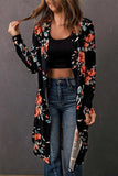 Printed Open Front Longline Cardigan - Trendsi - Flyclothing LLC