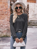 Long Flounce Sleeve Round Neck Blouse - Trendsi - Flyclothing LLC