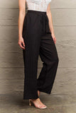Tie Waist Long Pants - Trendsi - Flyclothing LLC