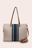 Striped Tote Bag - Trendsi - Flyclothing LLC