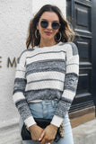 Two-Tone Slit Sweater - Trendsi - Flyclothing LLC