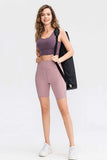 Wide Waistband Sports Shorts with Pockets - Trendsi - Flyclothing LLC