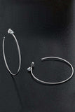 925 Sterling Silver Moissanite Hoop Earrings - Trendsi - Flyclothing LLC