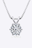 925 Sterling Silver 1 Carat Moissanite Pendant Necklace - Trendsi - Flyclothing LLC