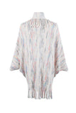 Fringe Detail Printed Poncho - Trendsi - Flyclothing LLC