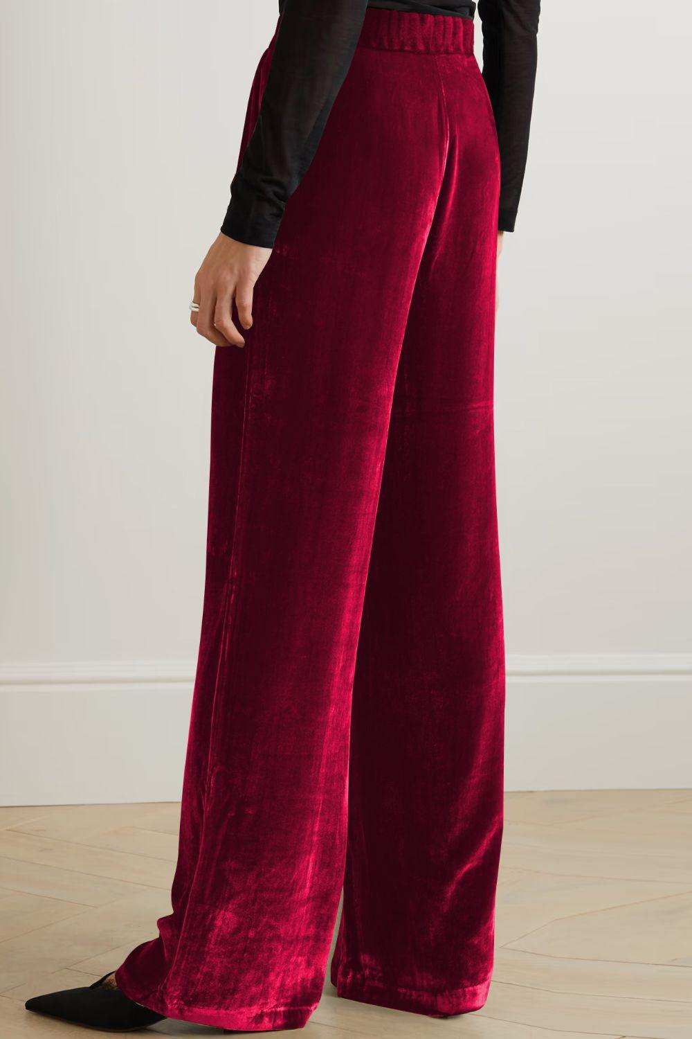 Loose Fit High Waist Long Pants with Pockets - Trendsi - Flyclothing LLC