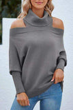 Off Shoulder Turtleneck Batwing Sleeve Sweater - Trendsi - Flyclothing LLC