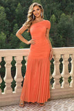 One-Shoulder Ruched Maxi Dress - Trendsi - Flyclothing LLC