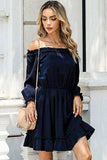 Frill Off-Shoulder Flounce Sleeve Dress - Trendsi - Flyclothing LLC