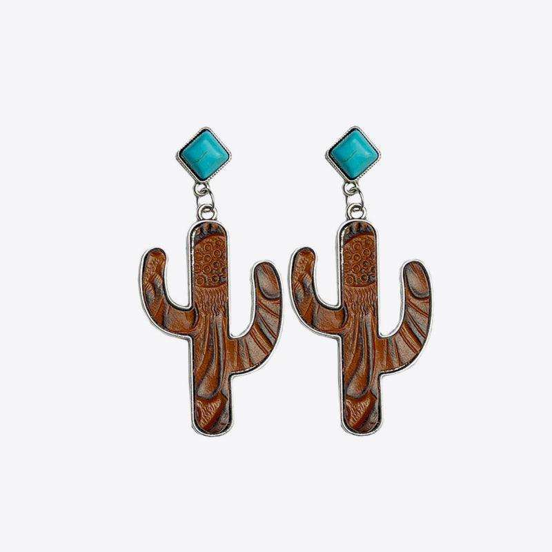 Turquoise Cactus Earrings - Trendsi - Flyclothing LLC