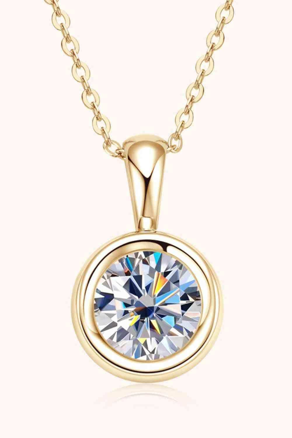 2 Carat Moissanite 925 Sterling Silver Necklace - Trendsi - Flyclothing LLC