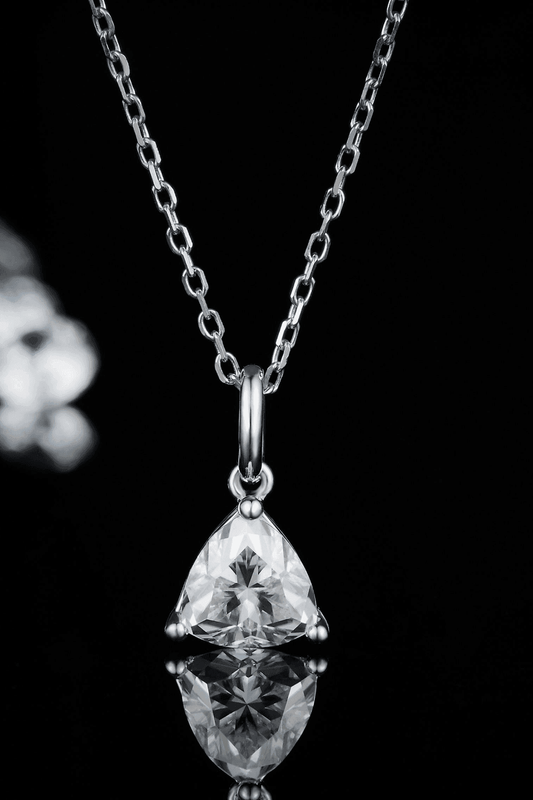 1 Carat Moissanite Pendant 925 Sterling Silver Necklace - Trendsi - Flyclothing LLC