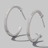 Zircon 925 Sterling Silver C-Hoop Earrings - Trendsi - Flyclothing LLC