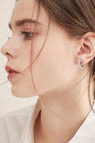 Moissanite 925 Sterling Silver Huggie Earrings - Trendsi - Flyclothing LLC